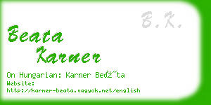 beata karner business card